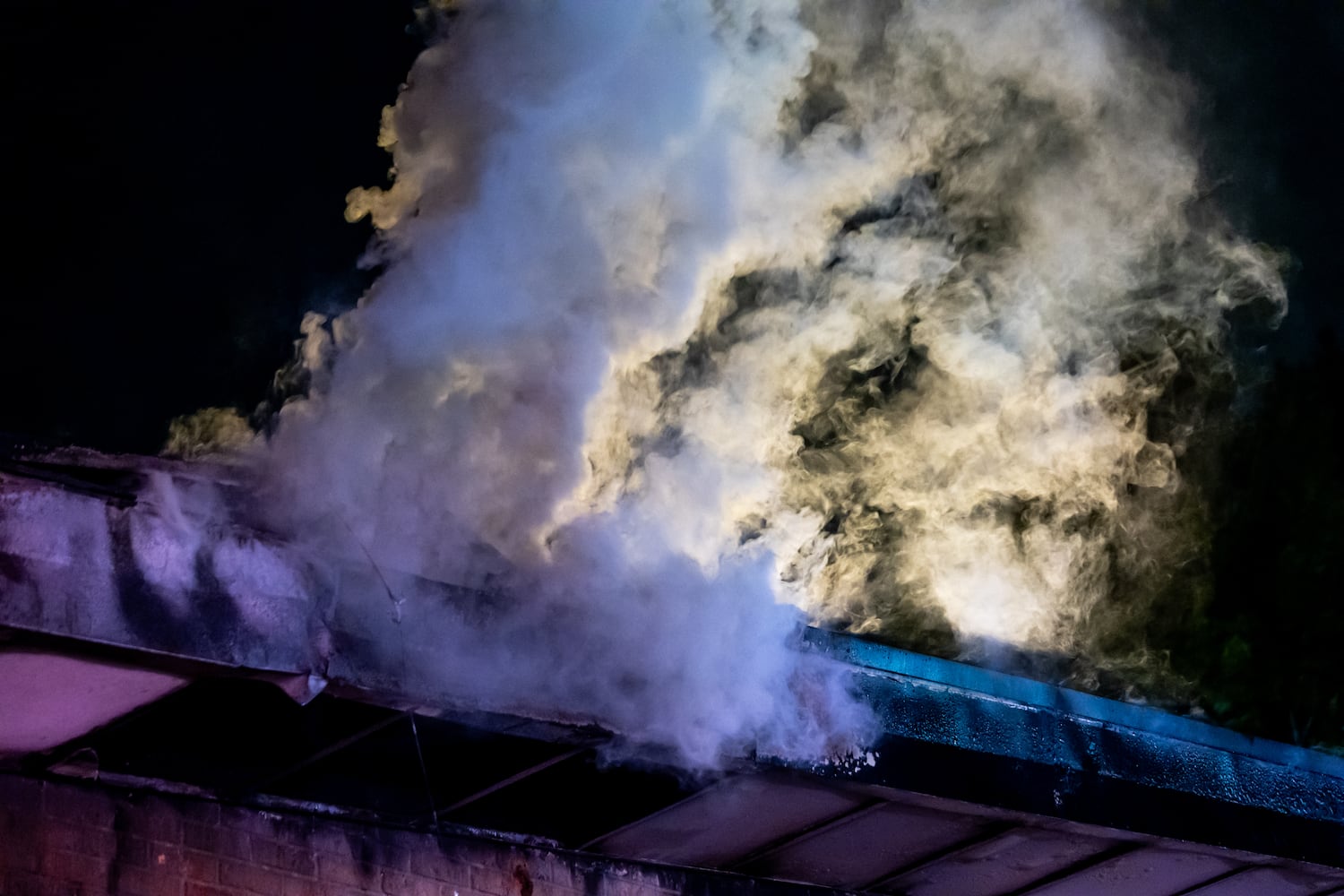 DeKalb County firefighters battle a blaze at the Celestial Citizens Global church located at 1164 Richard Road Friday morning, April 19, 2024. No one was injured. The cause remains under investigation. (John Spink / AJC)