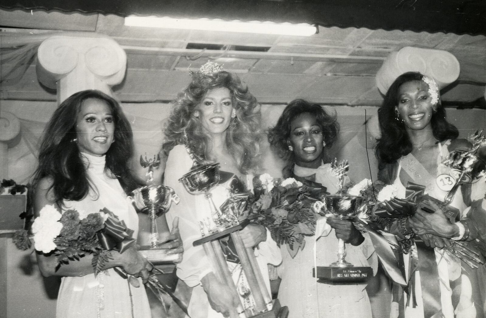 The Atlanta History Center's collection of materials chronicling the history of gay Atlanta includes this 1977 photo of Miss Gay Atlanta winners, from left, Taisha Wallace, Rachel Wells, Hot Chocolate and Lisa King.
Photo: Courtesy of Billy Jones Collection, Kenan Research Center at Atlanta History Center