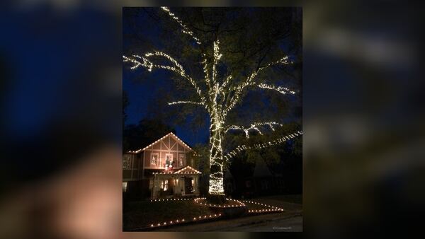 This is one of the 10 decorated homes that will be featured on the Avondale Estates Christmas Tour of Lights.