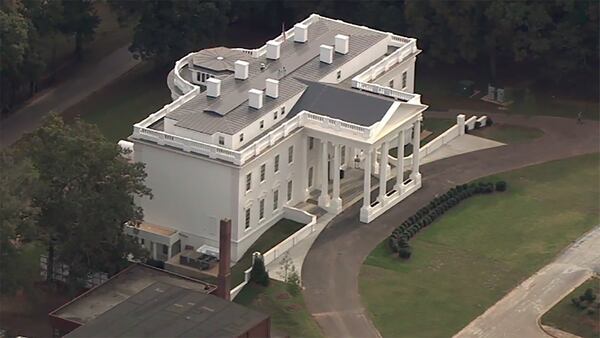 An ariel view of Tyler Perry studios in Atlanta. The studios include a replica of the White House. WSB-TV