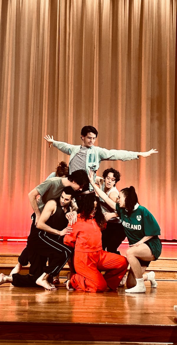 Michael Galvin (center top) of staibdance portrays the Sorceress in the danced portion of the opera. Courtesy of Tav Daly