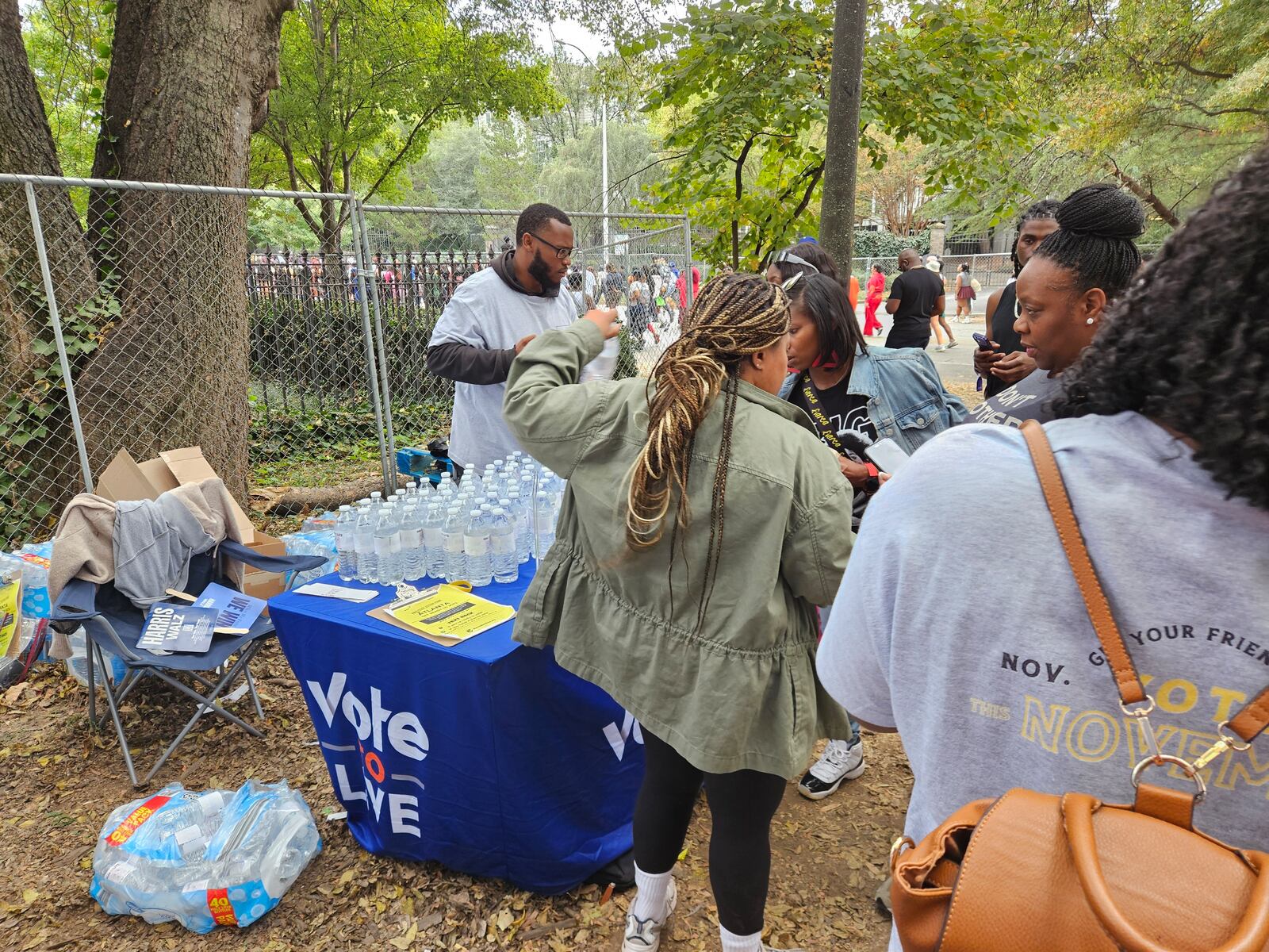 Vote to Live's voter registration table at the 2024 One Musicfest handed out waters and helped concertgoers prepare for the upcoming election.