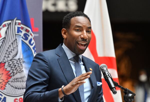 Atlanta Mayor Andre Dickens expressed confidence that the city will win its bid to host the 2024 Democratic National Convention, on Tuesday, Feb. 7, 2023, in Atlanta. "I don't know how they make those announcements," Dickens said,  "but it's going to be made." (Hyosub Shin/The Atlanta Journal-Constitution/TNS)