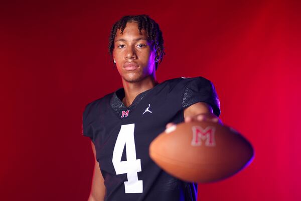 2024 AJC Super 11 Milton wide receiver CJ Wiley at Milton high school, Wednesday, July 31, 2024, in Milton, Ga. Wiley is a 4-star wide receiver in the class of 2025 and a Florida State verbal commitment. (Jason Getz / AJC)
