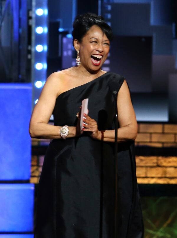 Baayork Lee accepts the Isabelle Stevenson Tony award at the 71st annual Tony Awards on Sunday, June 11, 2017, in New York. (Photo by Michael Zorn/Invision/AP)