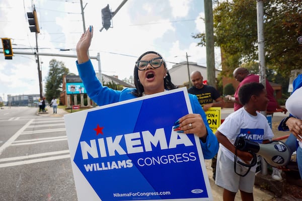 U.S. Rep. Nikema Williams, D-Atlanta, campaigned in Atlanta on Election Day. She won her reelection bid.