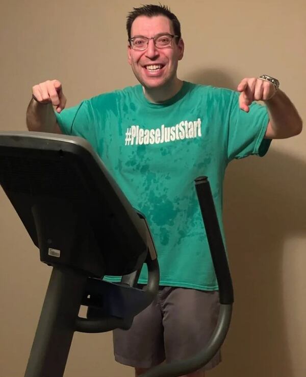 Scott Greenhut of Duluth for years ignored his dad's pleas that he lose some weight. After Greenhut's dad died, he began exercising and eating right and lost 110 pounds in about 11 months. Courtesy of Scott Greenhut 