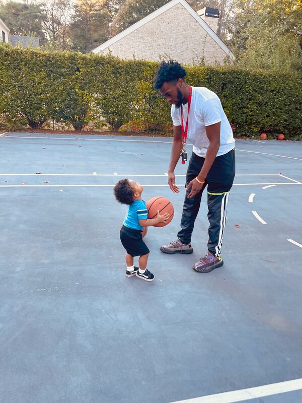 Georgia Tech guard Bubba Parham with his son, Magic. (Photo courtesy of Bubba Parham)