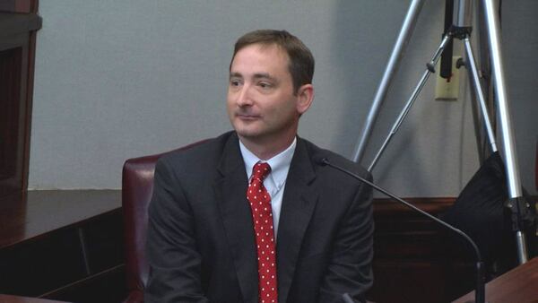 Michael Baygents, the brother of Justin Ross Harris, testifies at Harris' murder trial at the Glynn County Courthouse in Brunswick, Ga., on Tuesday, Nov. 1, 2016. (screen capture via WSB-TV)