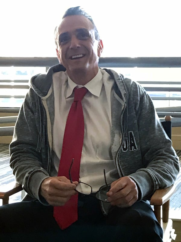 Hank Azaria at Georgia State Stadium October 18, 2018 while shooting season three of "Brockmire" on IFC.