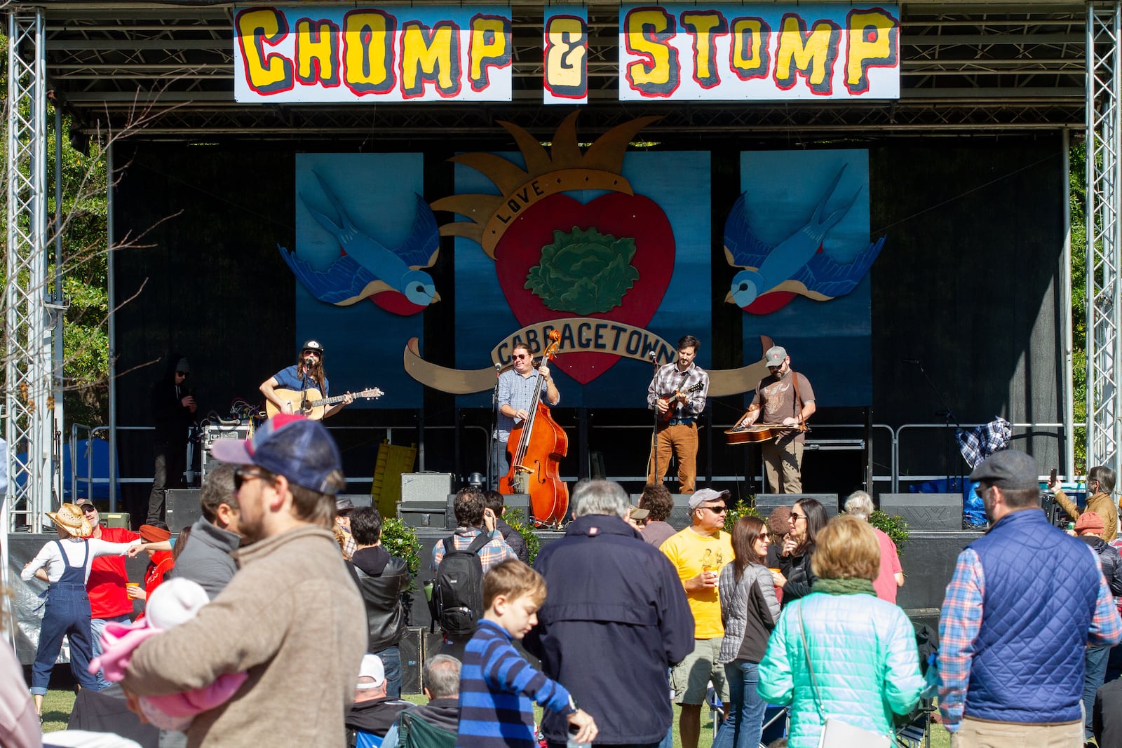 Smokey's Farmland band plays on the Cabbagetown Park Stage during the Chomp & Stomp Chili Cookoff and Bluegrass Festival in Cabbagetown in 2019. Steve Shaefer AJC File 2019