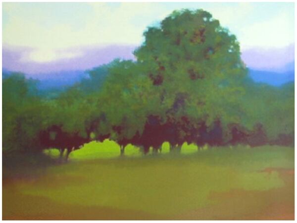 “Atascadero,” Richard Mayhew, hand-pulled silkscreen.