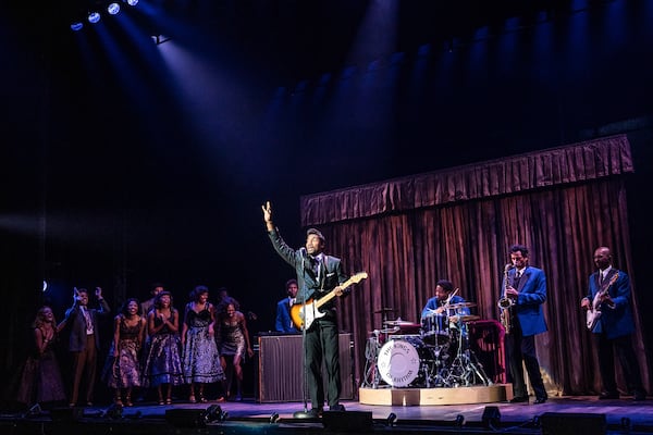 Garrett Turner portrays Ike Turner in “Tina: The Tina Turner Musical,” at Atlanta’s Fox Theatre through Sunday. 
(Courtesy of Matthew Murphy for MurphyMade)