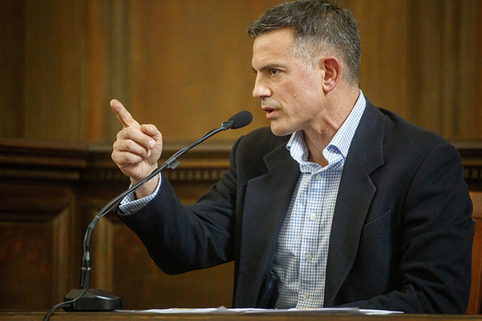 Fotis Dulos, seen here during testimony in a civil trial in Hartford, Conn.