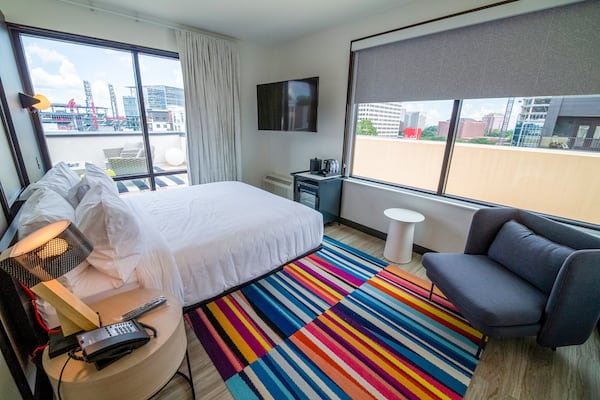 Aloft Atlanta is a new 142-room boutique hotel located at 950 Battery Avenue near Truist Park.