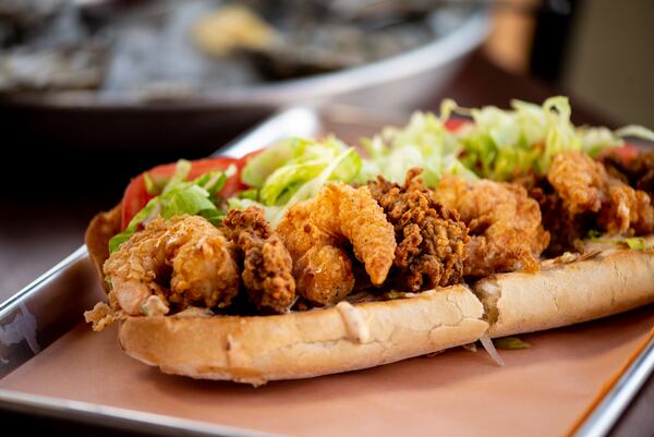 Lagarde fried shrimp po' boy.