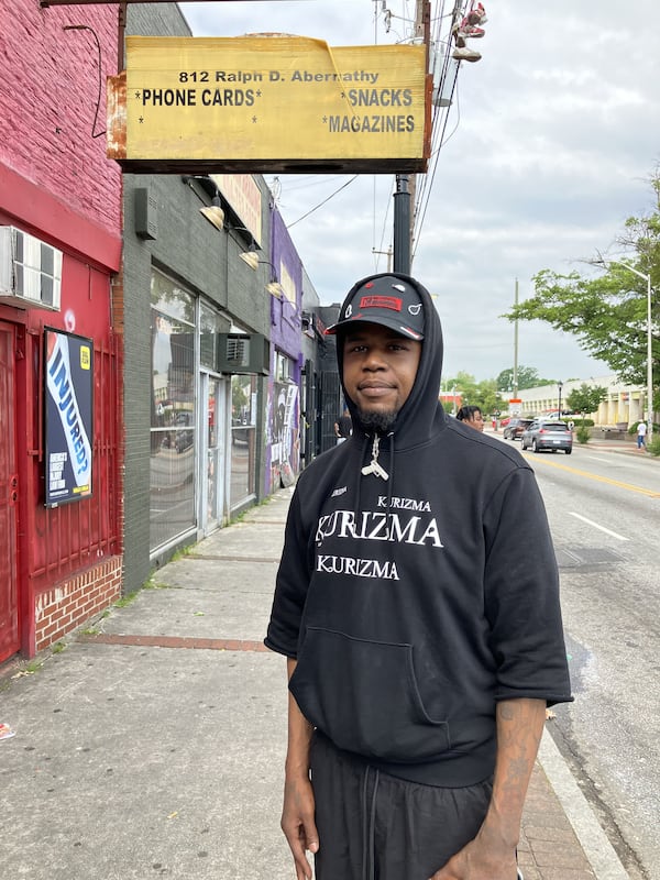 Colby Rowe, who lives in downtown Atlanta, emphasized the importance that public transportation plays in giving young people access to jobs on Friday, April 26, 2024, near MARTA's West End Station.