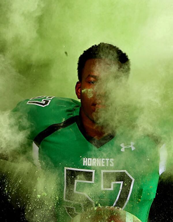 Roswell linebacker Tre Lamar. (Curtis Compton / AJC)