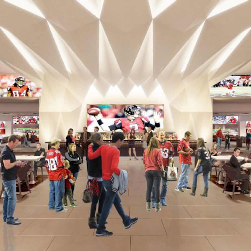 Bar, luxury suites in new Falcon stadium renderings