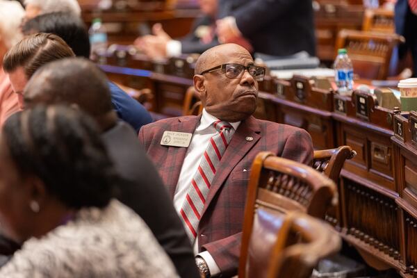 Georgia State Rep. Mack Jackson, D-Sandersville, is seen on the first day of the legislative session at the House of Representatives in the Capitol in Atlanta on Monday, January 13, 2025. (Arvin Temkar / AJC)