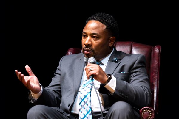 DeKalb Superintendent Devon Horton, shown at a public town hall meeting at Chamblee High School in Chamblee when he was a finalist in April, wants to make sure the school district has more eligible teachers in the pipeline. (Arvin Temkar / arvin.temkar@ajc.com)