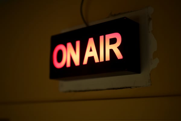 The “On Air,” light is shown outside of the WCLK radio studio at their station on the lower level of the Woodruff Library on Clark Atlanta’s campus, Thursday, January 25, 2024, in Atlanta. WCLK is celebrating the 50th anniversary of Atlanta's jazz station. (Jason Getz / jason.getz@ajc.com)