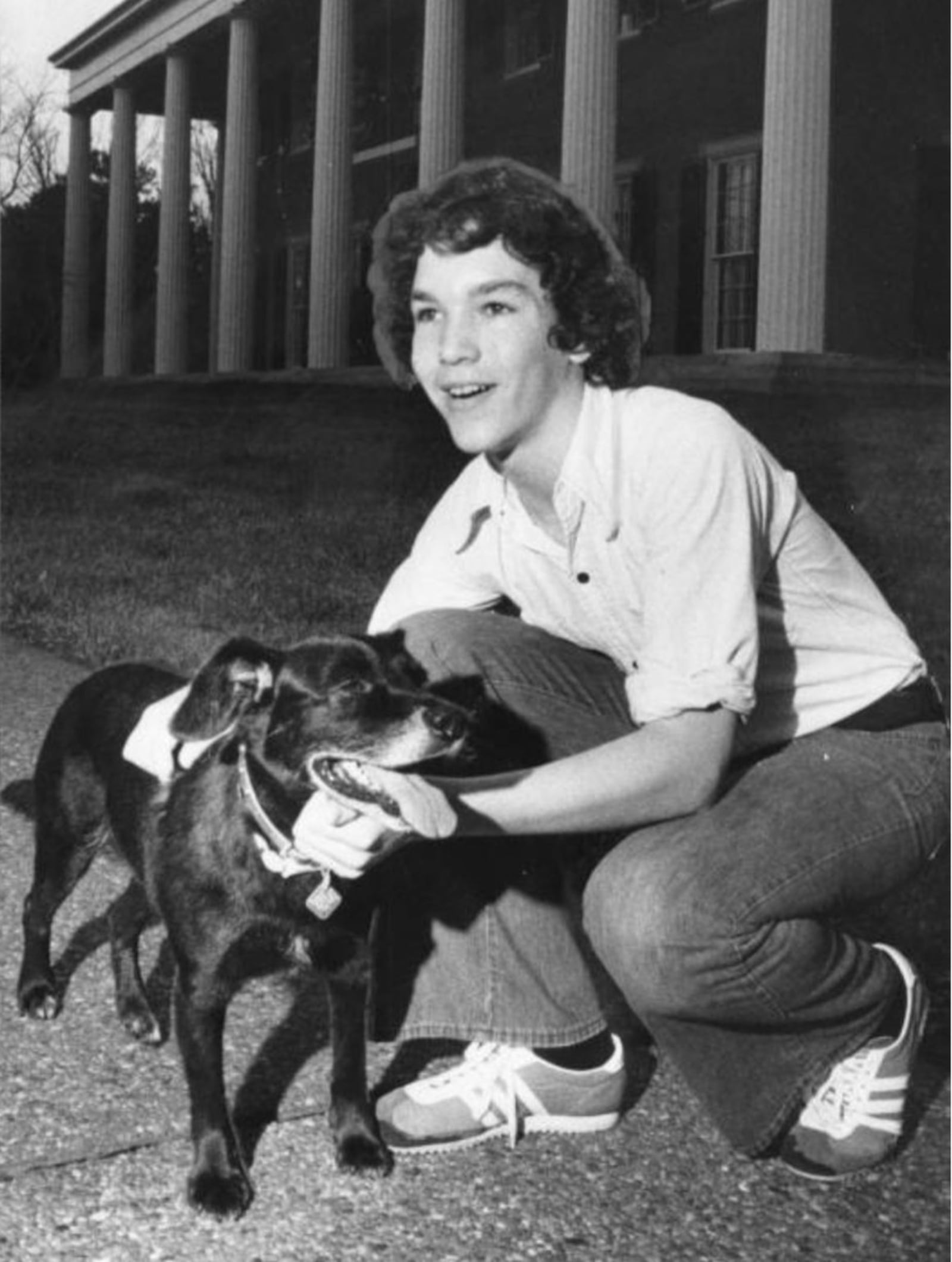 Jeff Busbee with the family dog, Sam, at the Georgia Governor’s Mansion in 1975. Photo: AJC Archive at GSU Library