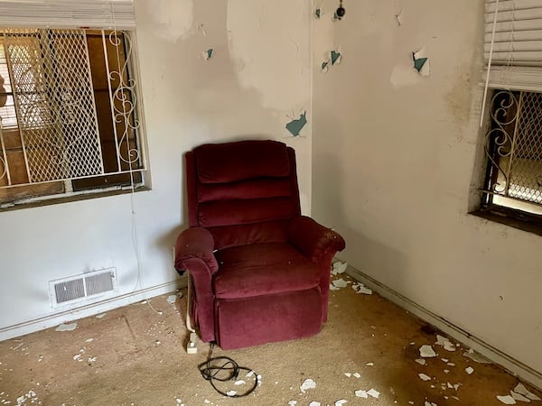 The La-Z-Boy chair in the room where Kathryn Johnston was killed is the only furniture left in her home. Photo by Bill Torpy