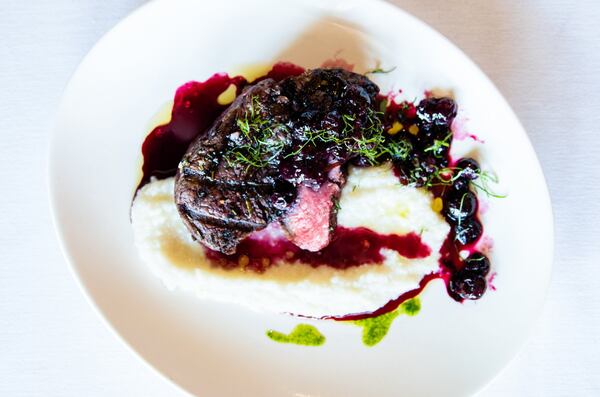 Grilled beef tenderloin with blueberry gastrique. CONTRIBUTED BY HENRI HOLLIS