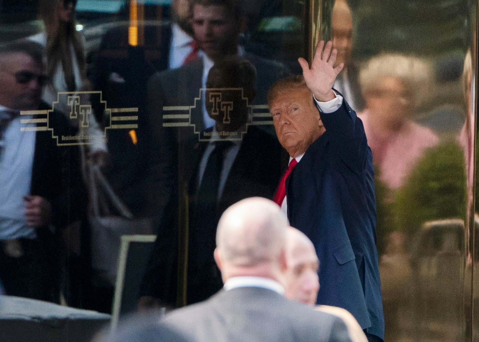 Donald Trump arrives at Trump Tower on Monday, April 3, 2023, in Manhattan, New York. (Barry Willilams/New York Daily News/TNS)