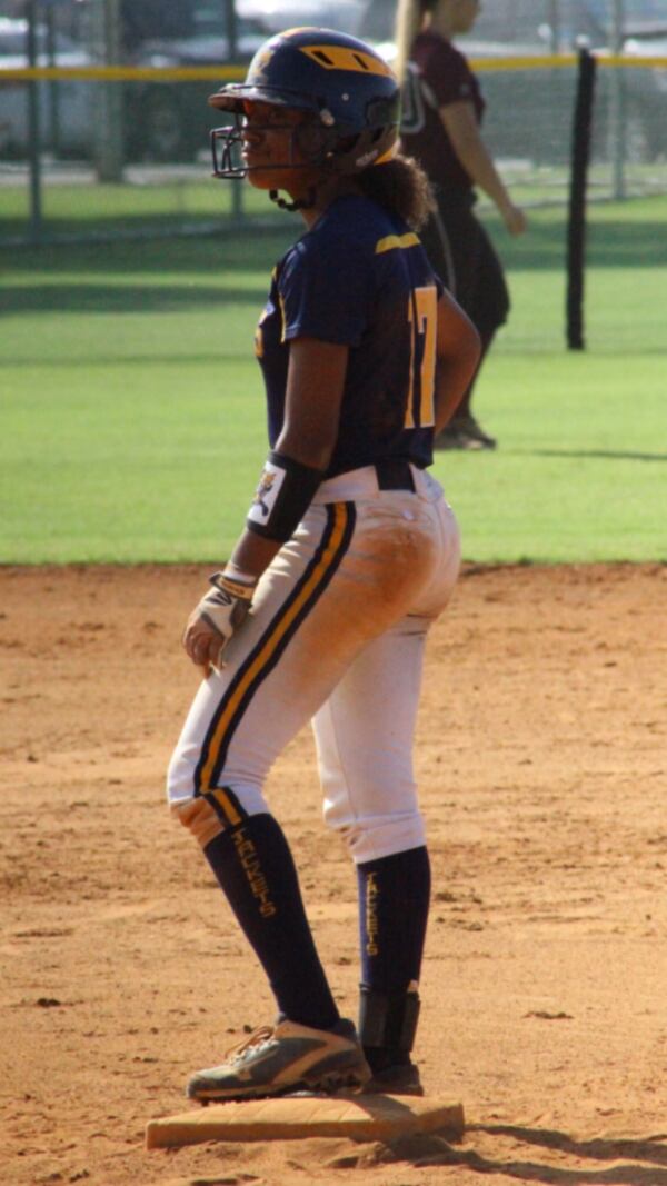 Dymond Brown is center fielder and outfielder for Arabia Mountain High School. Brown is a senior from McDonough, Ga.