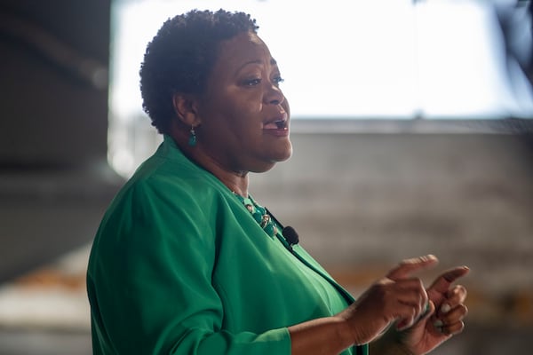 Atlanta mayoral candidate Felicia Moore said she would build a "respectful relationship" with whoever is governor. "And if we disagree," she said, "we do it in a way to make sure it doesn’t boil over.” (Alyssa Pointer/Atlanta Journal Constitution)