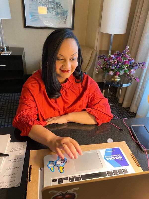 U.S. Rep.-elect Nikema Williams seconds the nomination of Nancy Pelosi as speaker of the House. (Courtesy of Nikema Williams)