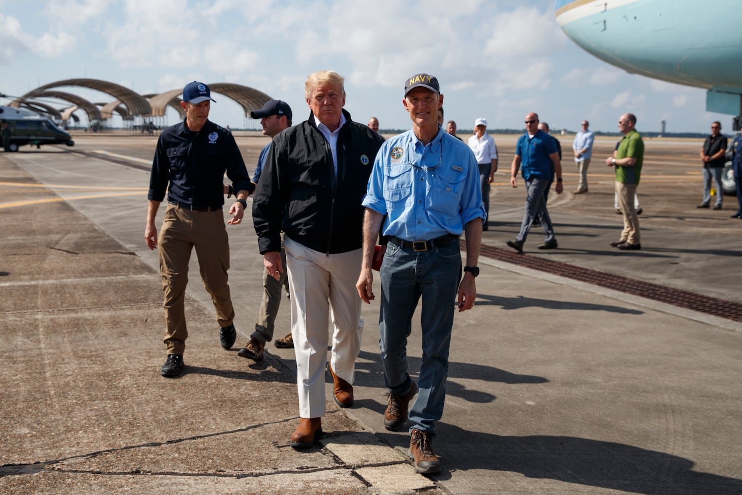 Photos: Trumps tour hurricane-ravaged Florida Panhandle