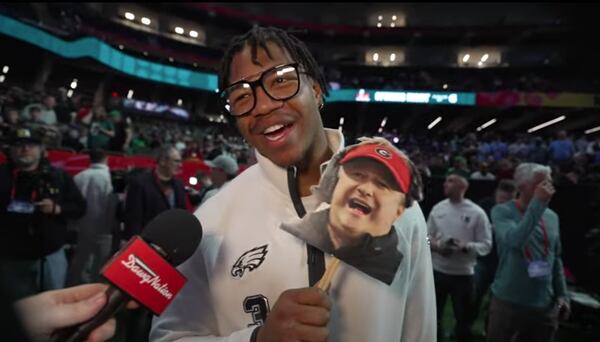 Former Georgia Bulldog Nolan Smith, now a Philadelphia Eagle, talks with DawgNation during Super Bowl Opening Night in New Orleans.