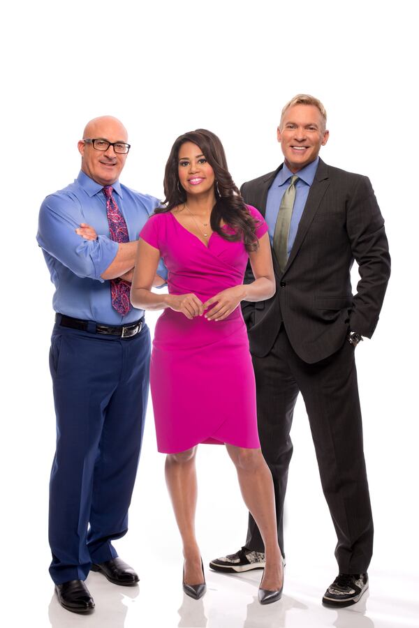 The new morning team featuring Jim Cantore, Jennifer Delgado and Sam Champion. CREDIT: The Weather Channel