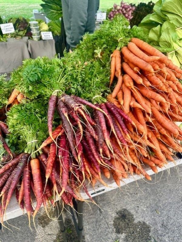 Rainbow carrots at the Forsyth Farmers' Market