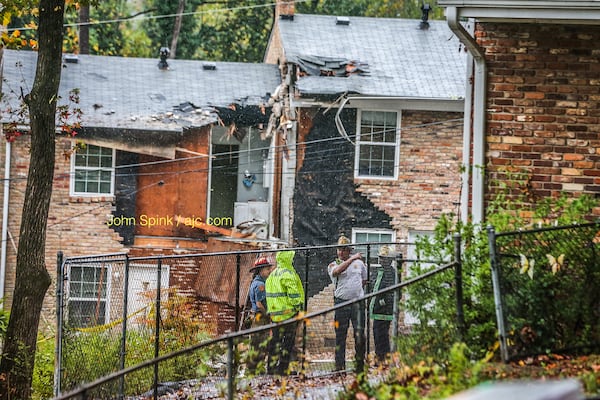 No one was in the Clairmont Hills Townhomes on Peachwood Circle at the time of Wednesday's crash.