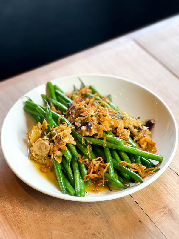 The Optimist’s Haricots Verts with Artichoke and Shiitake Gremolata 
(Courtesy of The Optimist)