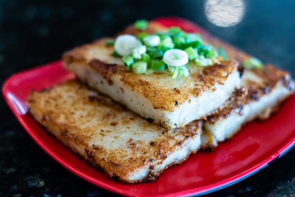 Tender radish cakes from BBQ Corner in the Jusgo Food Court are a wonderful appetizer. CONTRIBUTED BY HENRI HOLLIS