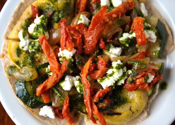 Grilled Vegetable Flat Bread with Goat Cheese at Noche. (Becky Stein/special)