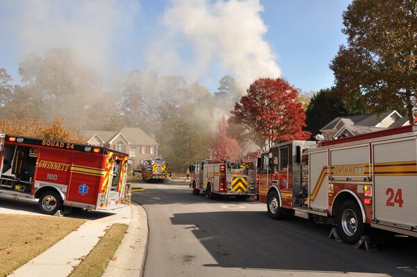 Gwinnett County firefighters put out a house fire near Lawrenceville.