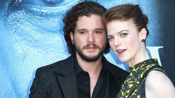 Actors Kit Harington and Rose Leslie attend the premiere of HBO's "Game Of Thrones" season 7 at Walt Disney Concert Hall on July 12, 2017 in Los Angeles, California.  (Photo by Frederick M. Brown/Getty Images)