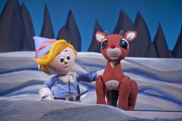 Hermy and Young Rudolph from the Center for Puppetry Arts’ “Rudolph the Red-Nosed Reindeer.” CONTRIBUTED BY CLAY WALKER