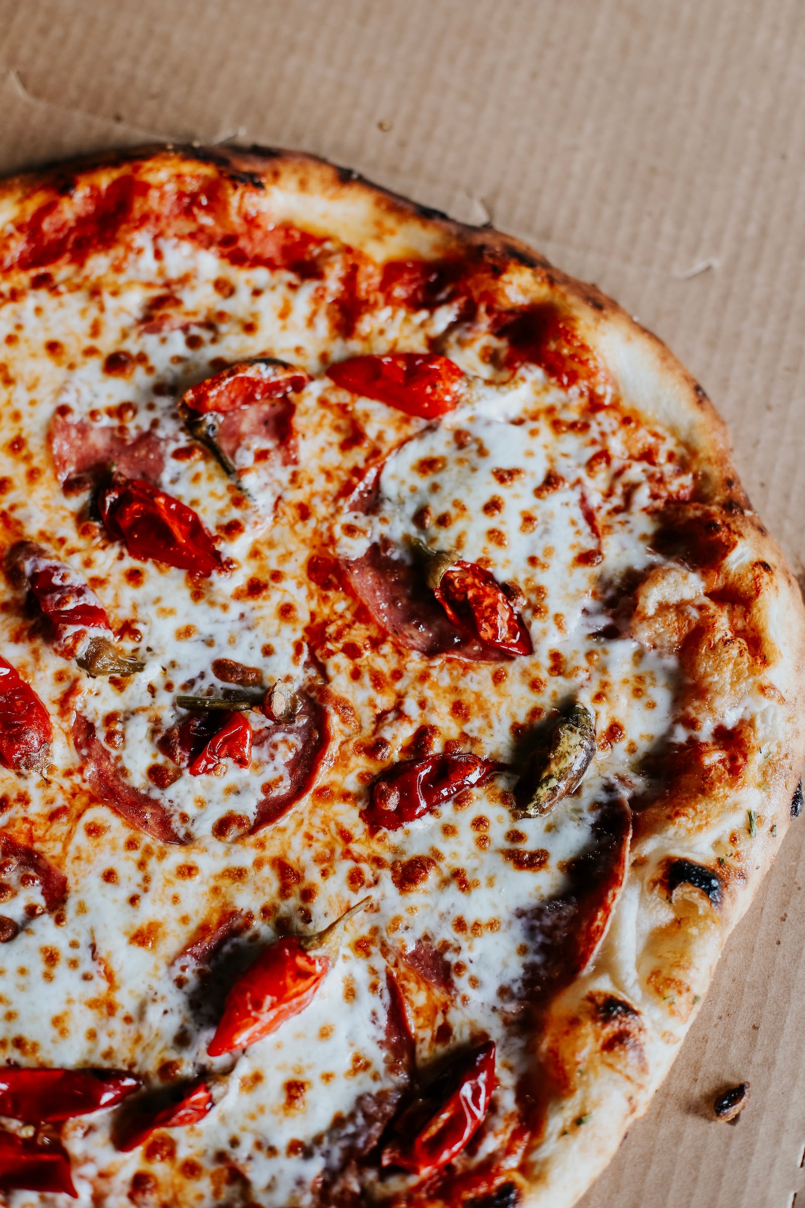 The Spicy pizza from Micah Angelo's Pizza in Marietta is made with soppressata, Calabrian chiles and pearl mozzarella. Photo courtesy of Alex Roberts