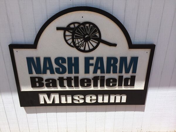 Sign on the museum, now closed, at Nash Farm Battlefield. (By permission, downloaded from Nash Farm Battlefield Facebook page)