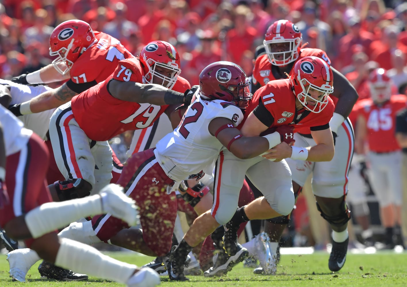 Photos: No. 3 Bulldogs are stunned by South Carolina