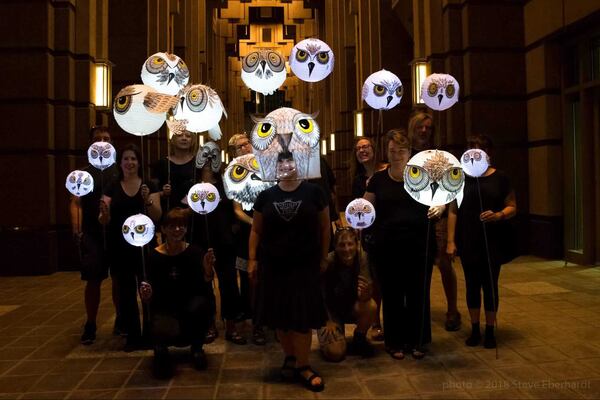 Owls were the theme for a lantern parade in Midtown last month. BOB ANDRES/BANDRES@AJC.COM 