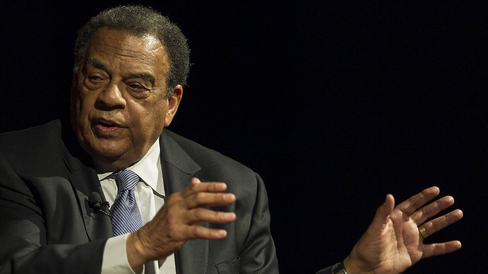 Andrew Young speaks during an AJC panel discussion in March on the life and impact of Dr. Martin Luther King Jr.