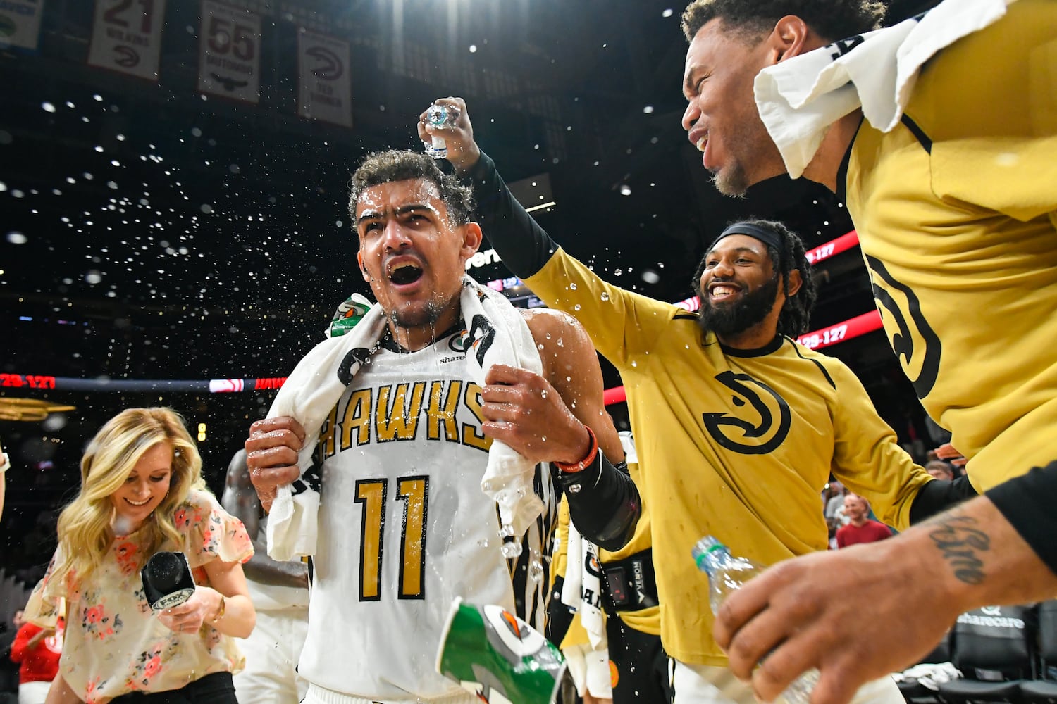 Photos: Trae Young, Hawks celebrate another win